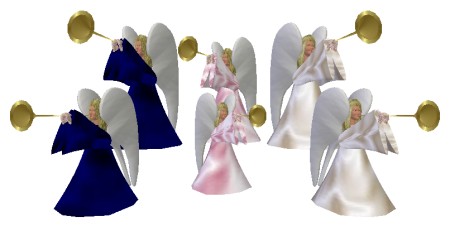 Set of All Six Trumpeting Noel Angels